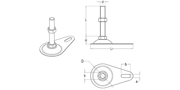 不銹鋼不對(duì)稱調(diào)節(jié)支撐腳
